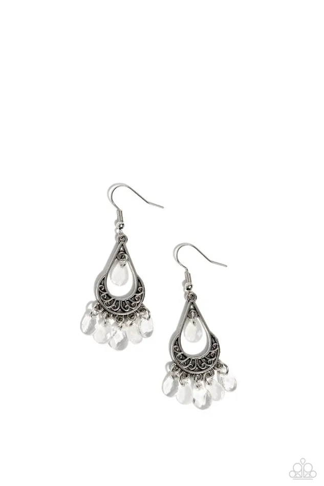 Earrings Paparazzi Jewelry Paparazzi Earring Beachside Ballroom White Earrings Paparazzi Jewelry Paparazzi Earring Beachside Ballroom White