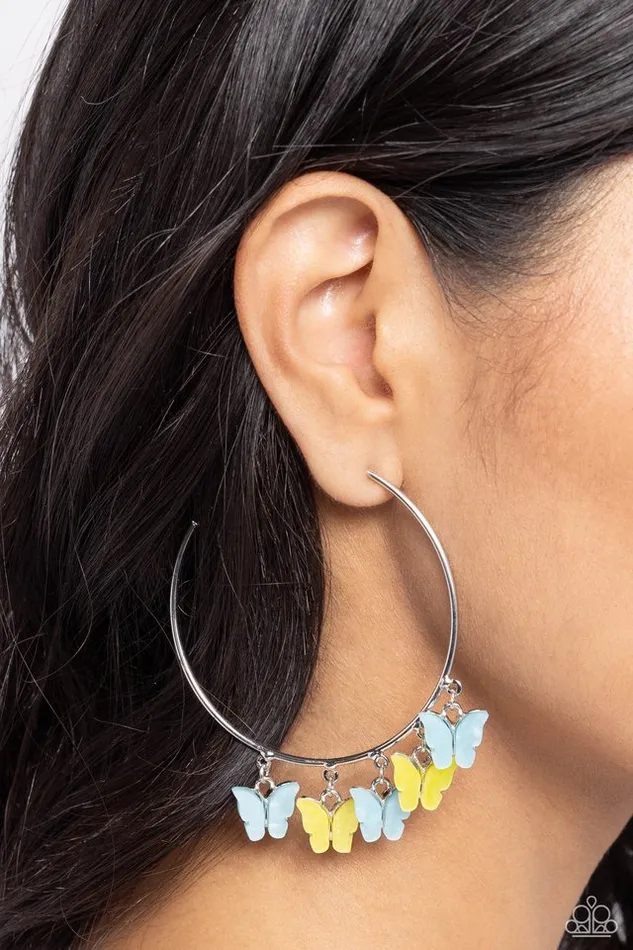 Earrings Paparazzi Jewelry Paparazzi Earring Bemusing Butterflies Blue