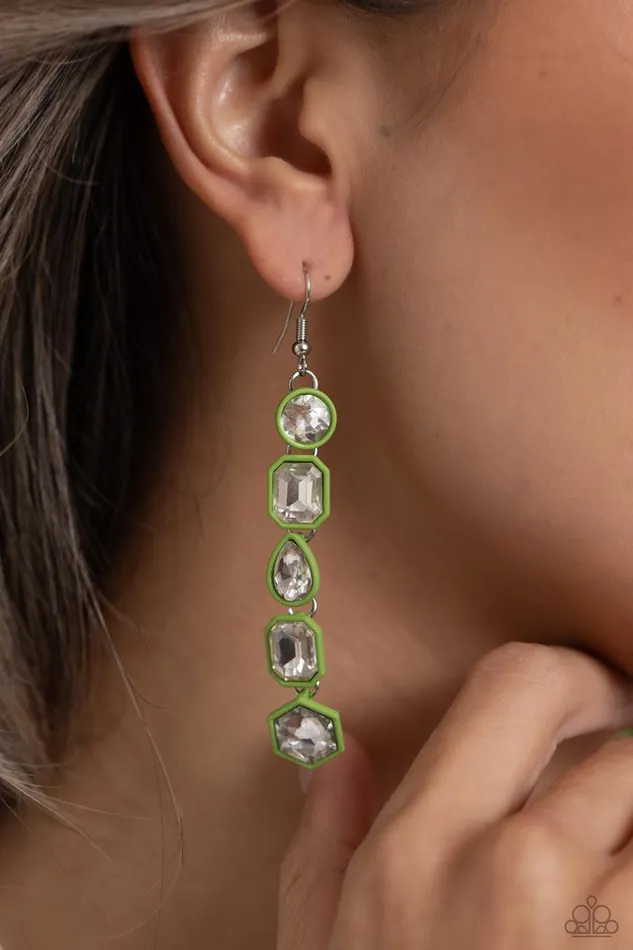Earrings Paparazzi Jewelry Paparazzi Earring Developing Dignity Green