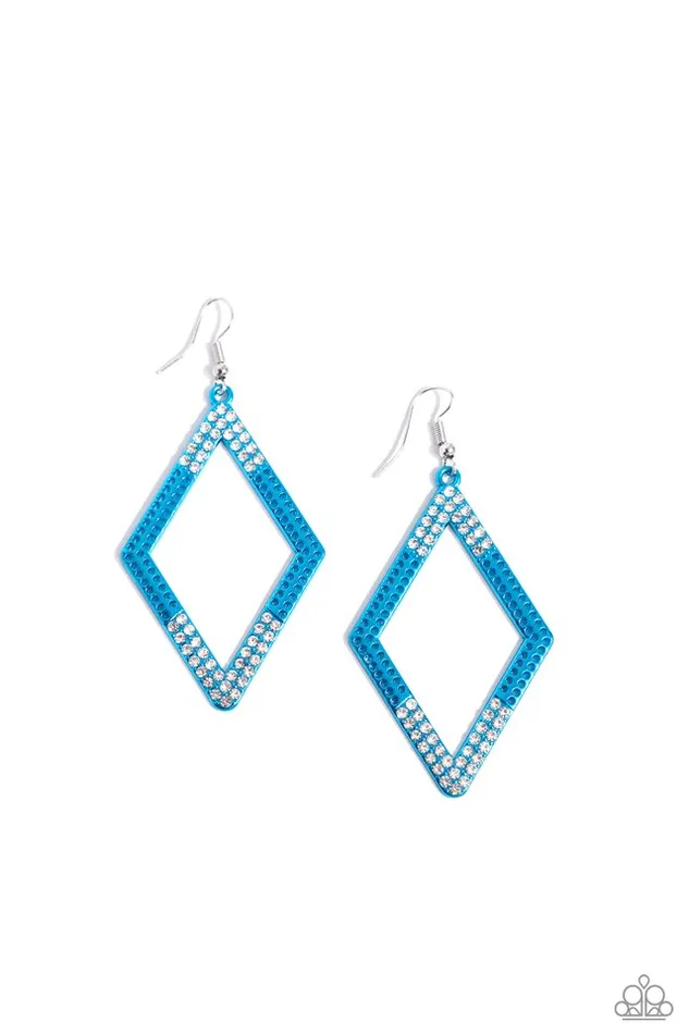 Earrings Paparazzi Jewelry Paparazzi Earring Eloquently Edgy Blue