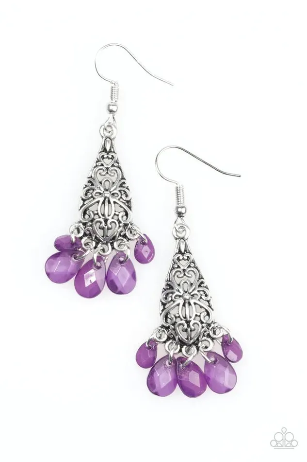 Earrings Paparazzi Jewelry Paparazzi Earring Geisha Glam Purple