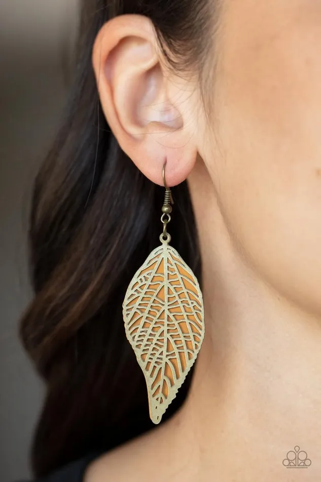 Earrings Paparazzi Jewelry Paparazzi Earring Leafy Luxury Brass
