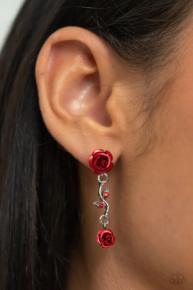 Earrings Paparazzi Jewelry Paparazzi Earring Led by the ROSE Red