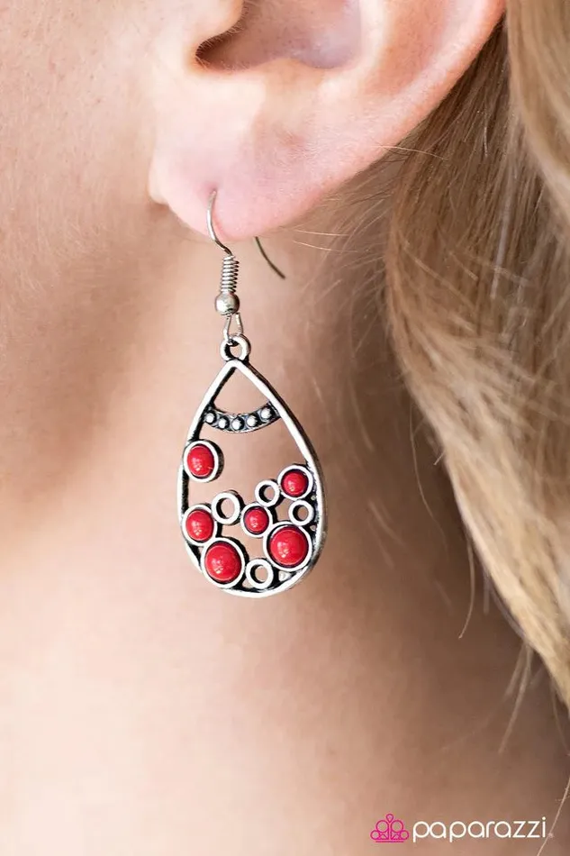 Earrings Paparazzi Jewelry Paparazzi Earring Lost At Sea Red