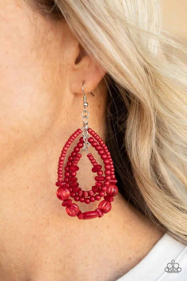 Earrings Paparazzi Jewelry Paparazzi Earring Prana Party Red