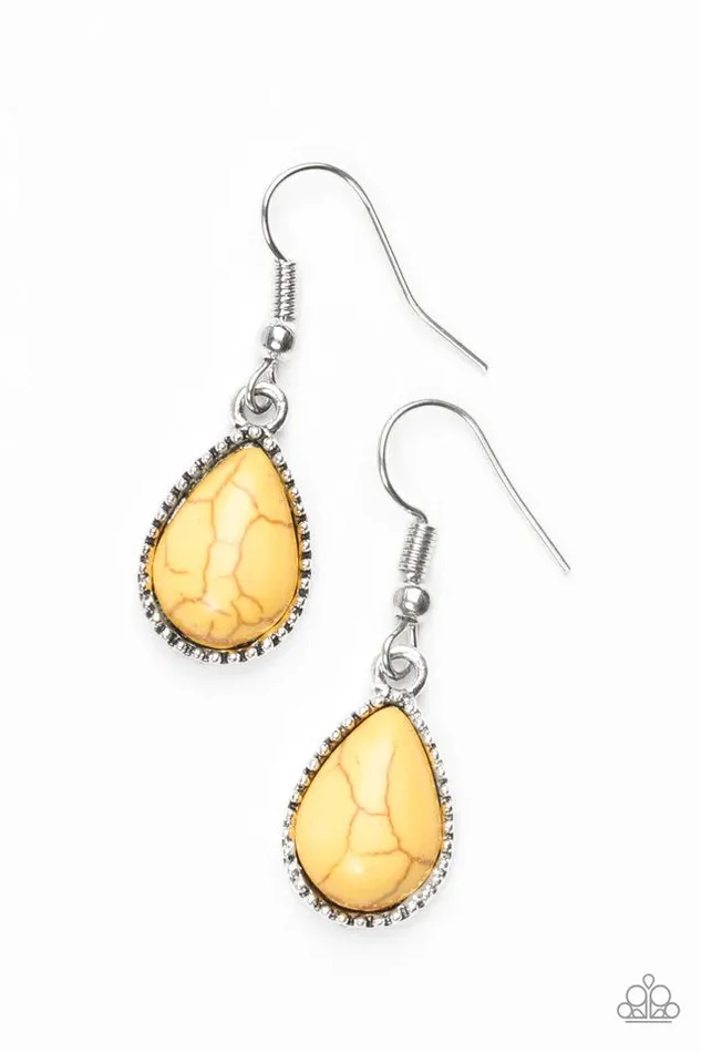 Earrings Paparazzi Jewelry Paparazzi Earring Sandstone Symphony Yellow