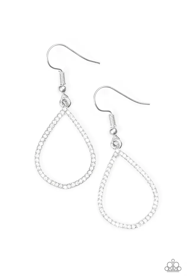Earrings Paparazzi Jewelry Paparazzi Earring Serene Shine White