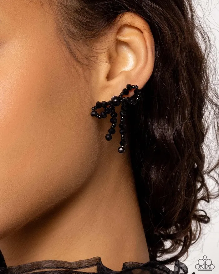 Earrings Paparazzi Jewelry Paparazzi Earring The BOW Must Go On Black Earrings Paparazzi Jewelry Paparazzi Earring The BOW Must Go On Black
