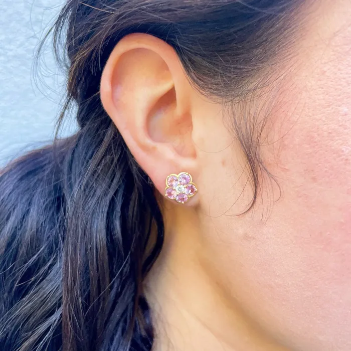 Earrings Paul Morelli Pink Sapphire Wild Child Stud Earrings Paul Morelli