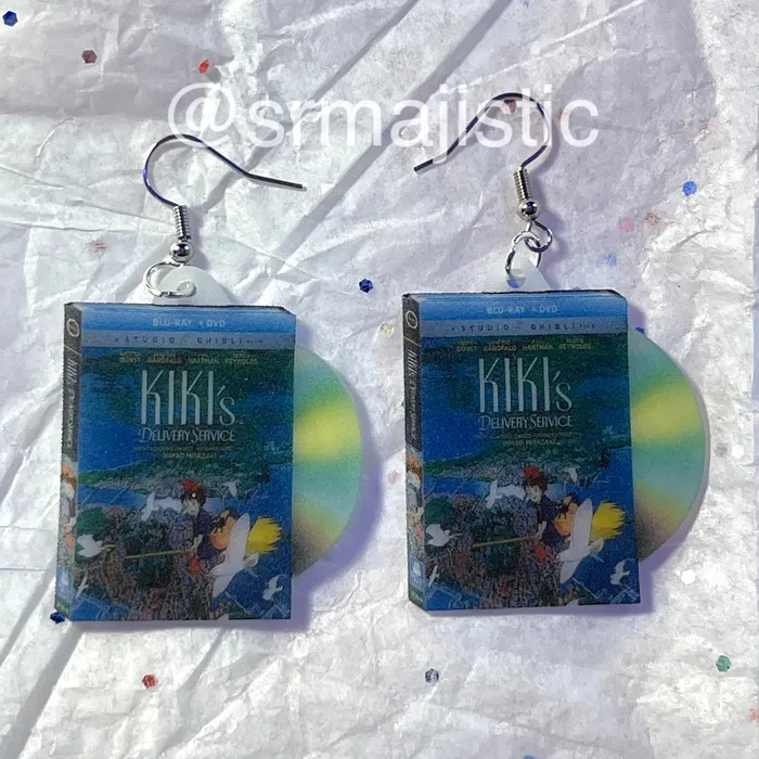 Earrings Sam Makes Things KiKis Delivery Service 1989 Studio Ghibli DVD 2D detailed Handmade Earrings Earrings Sam Makes Things KiKis Delivery Service 1989 Studio Ghibli DVD 2D detailed Handmade Earrings