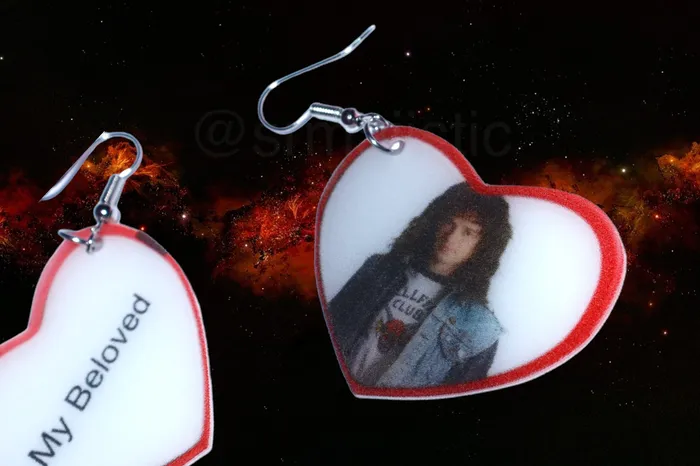 Earrings Sam Makes Things Stranger Things Eddie Munson Character Handmade Earrings Earrings Sam Makes Things Stranger Things Eddie Munson Character Handmade Earrings