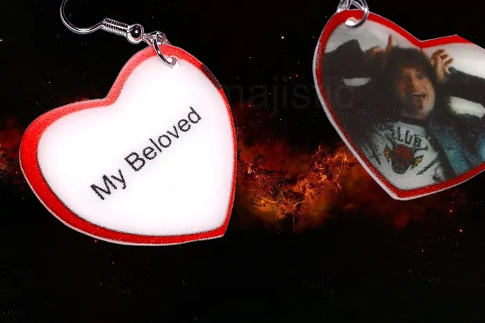 Earrings Sam Makes Things Stranger Things Eddie Munson Character Handmade Earrings Earrings Sam Makes Things Stranger Things Eddie Munson Character Handmade Earrings