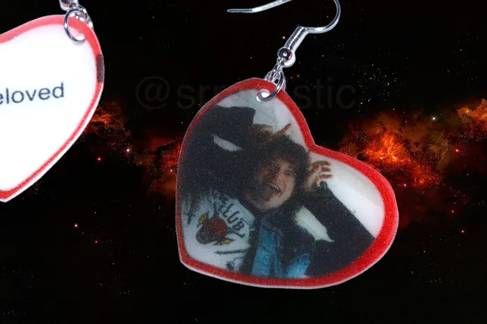 Earrings Sam Makes Things Stranger Things Eddie Munson Character Handmade Earrings Earrings Sam Makes Things Stranger Things Eddie Munson Character Handmade Earrings