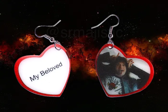 Earrings Sam Makes Things Stranger Things Eddie Munson Character Handmade Earrings Earrings Sam Makes Things Stranger Things Eddie Munson Character Handmade Earrings