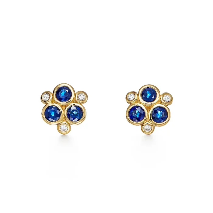 Earrings Temple St Clair Blue Sapphire Trio Earrings Temple St Clair