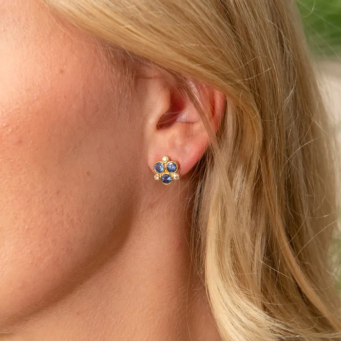 Earrings Temple St Clair Blue Sapphire Trio Earrings Temple St Clair
