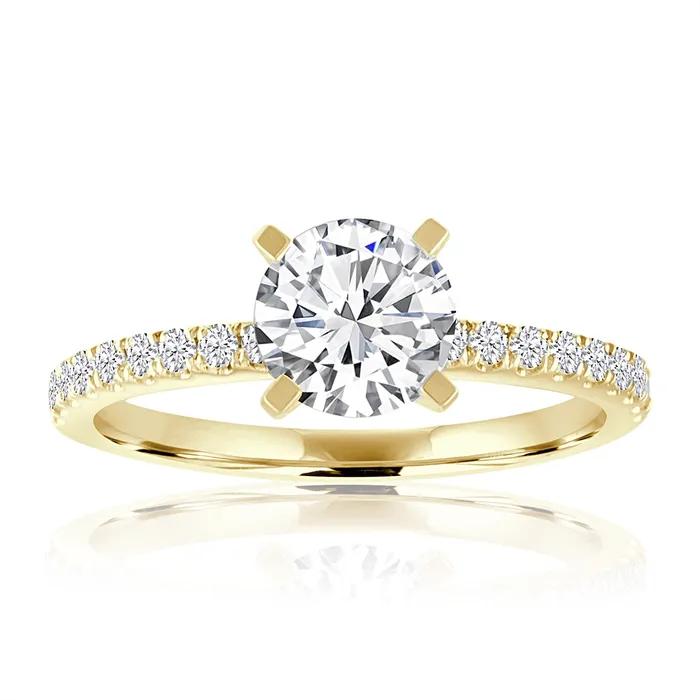 Engagement Collections PreStyled Sets 14K Yellow Gold Diamond Semimount with White Gold Round Head Engagement Collections PreStyled Sets 14K Yellow Gold Diamond Semimount with White Gold Round Head