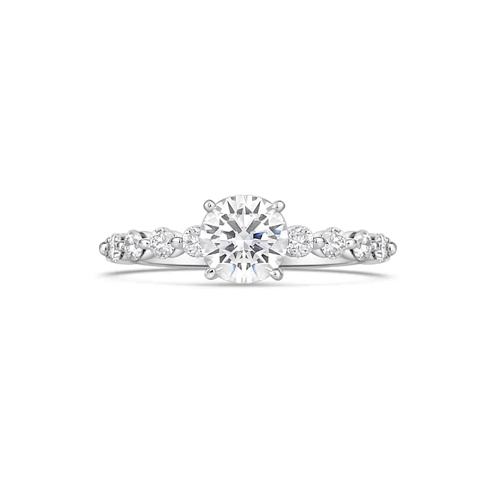 Engagement Collections Rings 14K White Gold Semi Mount Bead Set Diamond Ring Engagement Collections Rings 14K White Gold Semi Mount Bead Set Diamond Ring
