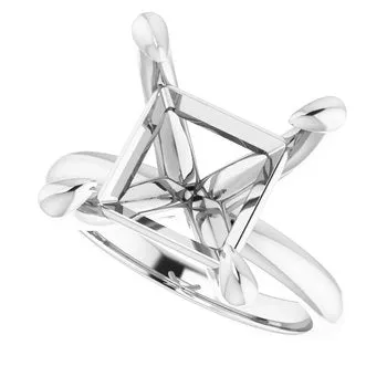Engagement Collections Rings 14K White Gold Solitaire Ring for Square