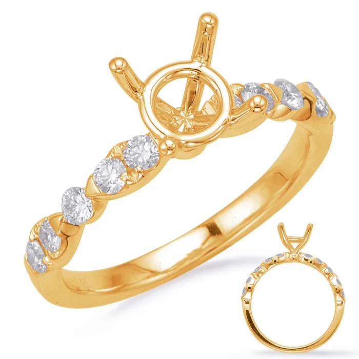 Engagement Collections Rings 14K Yellow Gold Semi Mount Diamond Ring