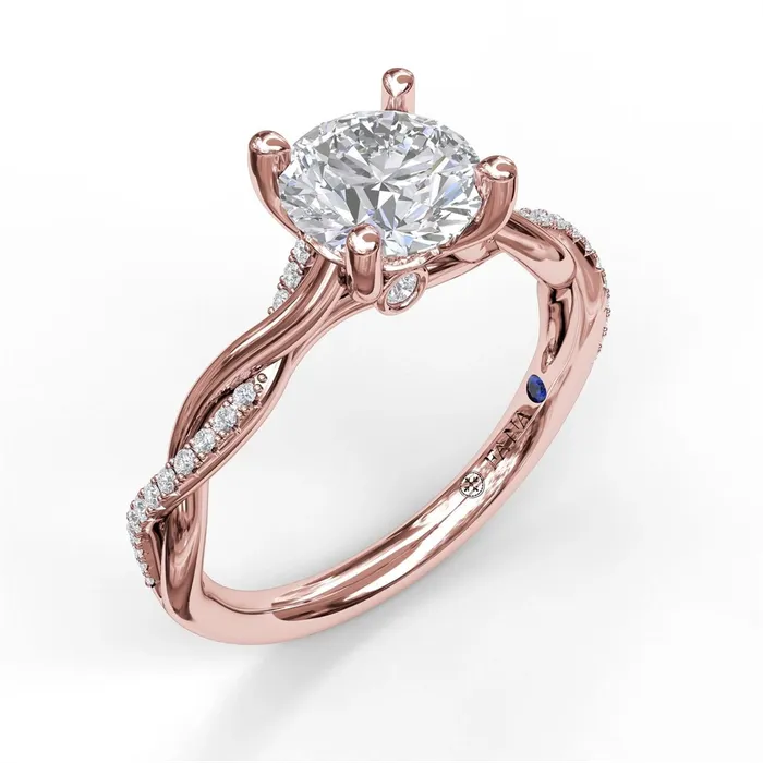 Fana Rings 14K Rose Gold Semi Mount Twisted Band