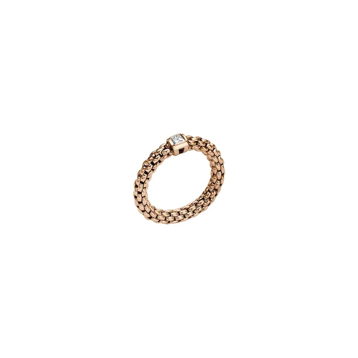 Fope 18K Rose Gold Souls Collection Ring with Diamond Small Size 565 FOPE Rings Fope 18K Rose Gold Souls Collection Ring with Diamond Small Size 565 FOPE Rings