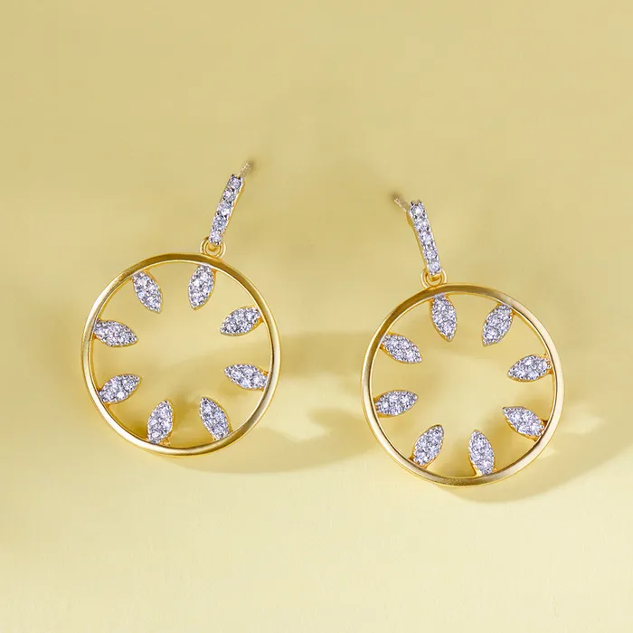 Freida Rothman Earrings Freida Rothman Petals in Bloom Open Hoop Earrings