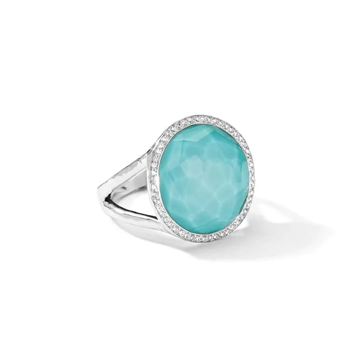 Ippolita Rings Ippolita Sterling Silver Stella Lollipop Ring with Turquoise Doublet Diamonds Ippolita Rings Ippolita Sterling Silver Stella Lollipop Ring with Turquoise Doublet Diamonds