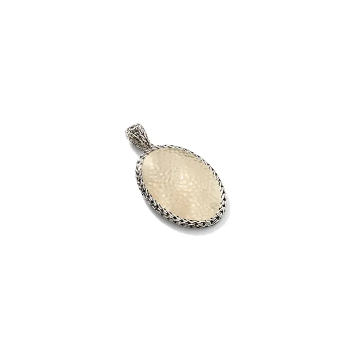 John Hardy PreStyled Sets John Hardy Classic Chain Silver 18K Gold Hammered Oval Pendant John Hardy PreStyled Sets John Hardy Classic Chain Silver 18K Gold Hammered Oval Pendant