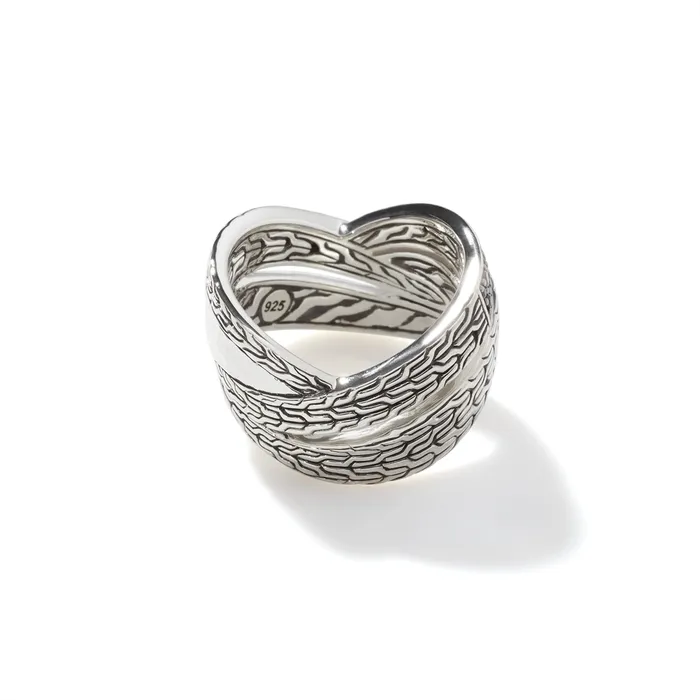 John Hardy Rings John Hardy Classic Chain Sterling Silver 14mm Band Ring with Black Sapphire Black Spinel John Hardy Rings John Hardy Classic Chain Sterling Silver 14mm Band Ring with Black Sapphire Black Spinel
