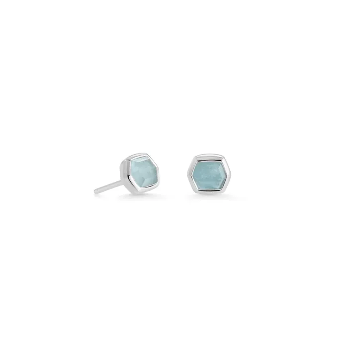 Kendra Scott Sterling Silver Davie Stud Earrings in Aquamarine Kendra Scott Earrings Kendra Scott Sterling Silver Davie Stud Earrings in Aquamarine Kendra Scott Earrings
