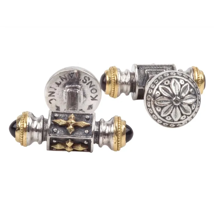 Konstantino PreStyled Sets Konstantino Mens Stavros Silver and 18K Gold Black Onyx Cufflinks Konstantino PreStyled Sets Konstantino Mens Stavros Silver and 18K Gold Black Onyx Cufflinks