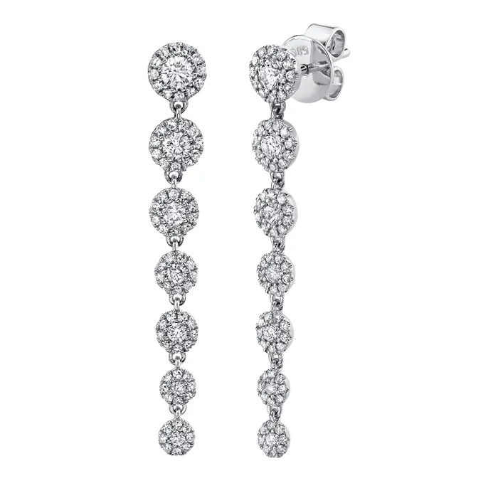 Meierotto Jewelers Earrings 14K White Gold Diamond Dangle Earrings