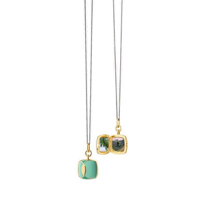 Monica Rich Kosann Monica Rich Kosann Sterling Silver and 18K Vermeil Cushion Locket Necklace Necklaces