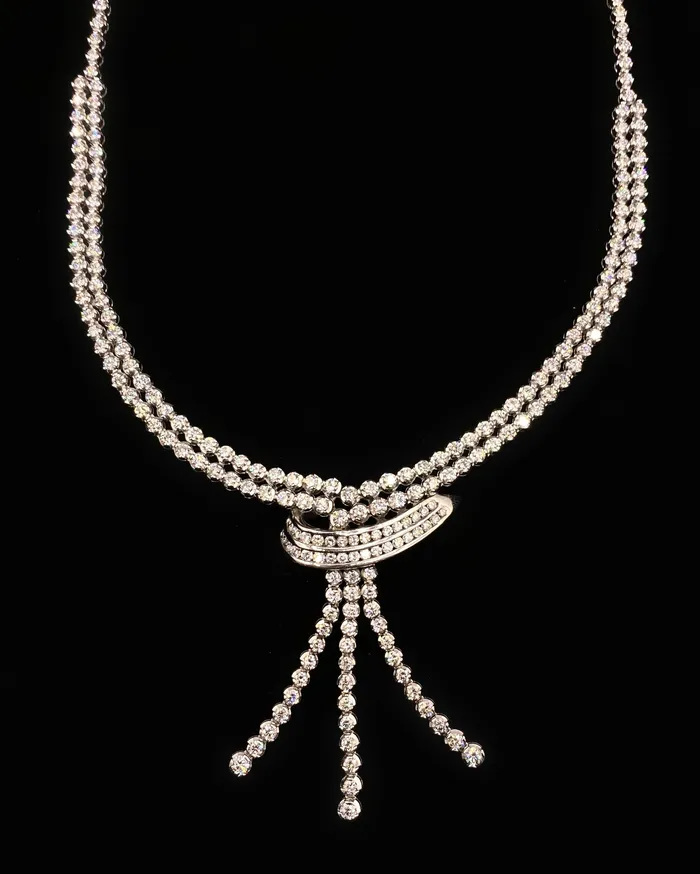 Necklaces Diamond Source NYC Beautiful Ladies Necklace 18k White Gold 150CT Diamonds NEC740001
