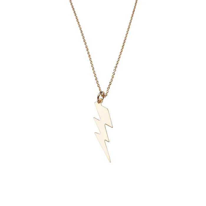 Necklaces Gold Filled Large Lightning Bolt Necklace The Rose Gypsy