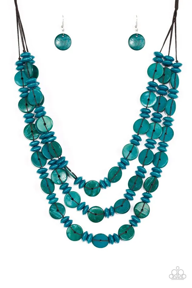 Necklaces Paparazzi Jewelry Paparazzi Necklace Barbados Bopper Blue