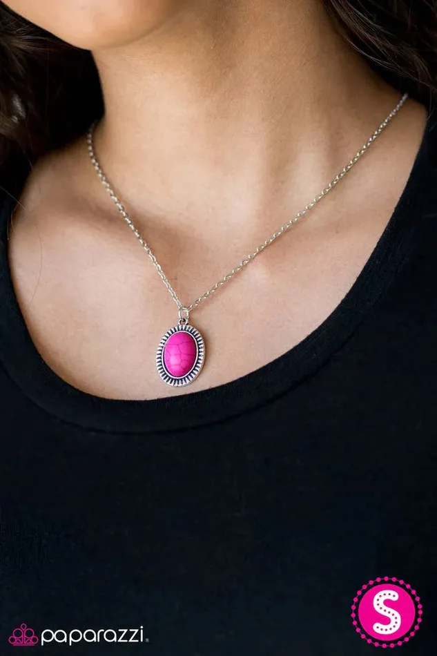 Necklaces Paparazzi Jewelry Paparazzi Necklace Cast In SANDSTONE Pink