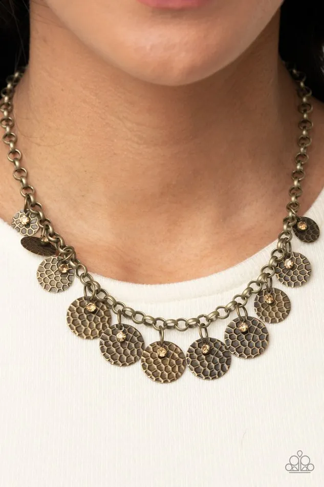 Necklaces Paparazzi Jewelry Paparazzi Necklace Delightfully Dappled Brass