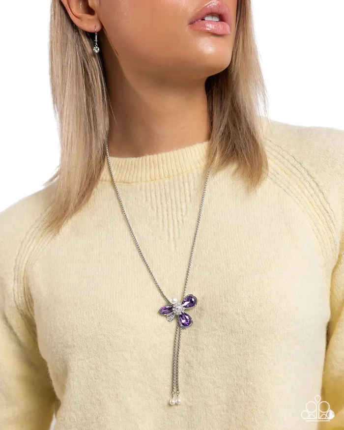 Necklaces Paparazzi Jewelry Paparazzi Necklace FLORAL Values Purple