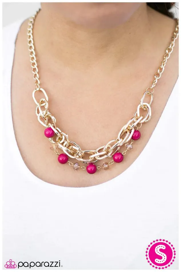 Necklaces Paparazzi Jewelry Paparazzi Necklace Luck Be A Lady Pink