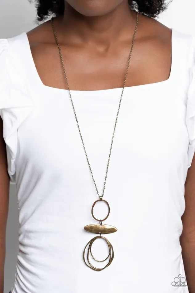 Necklaces Paparazzi Jewelry Paparazzi Necklace Oblong Obligato Brass