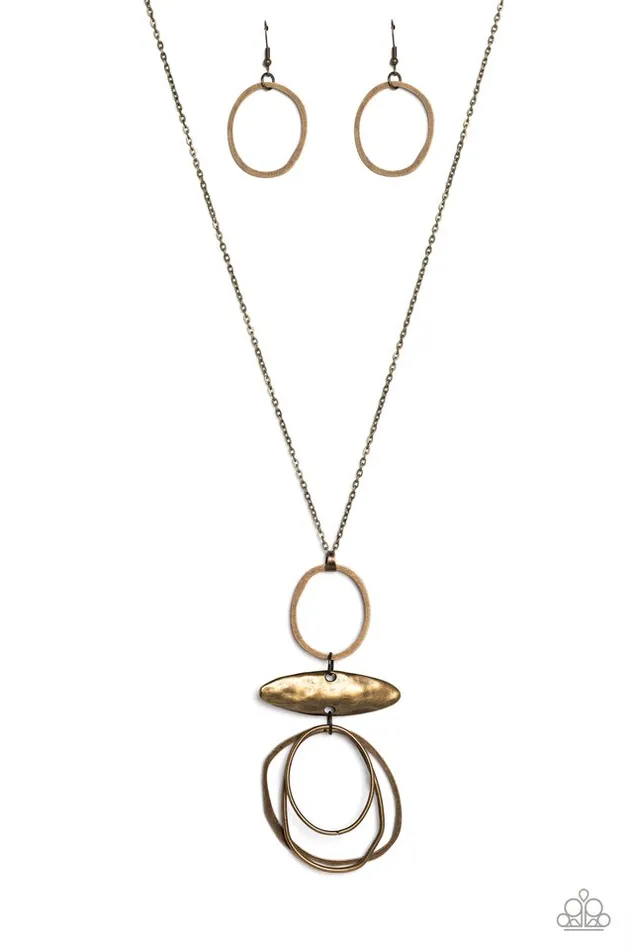 Necklaces Paparazzi Jewelry Paparazzi Necklace Oblong Obligato Brass
