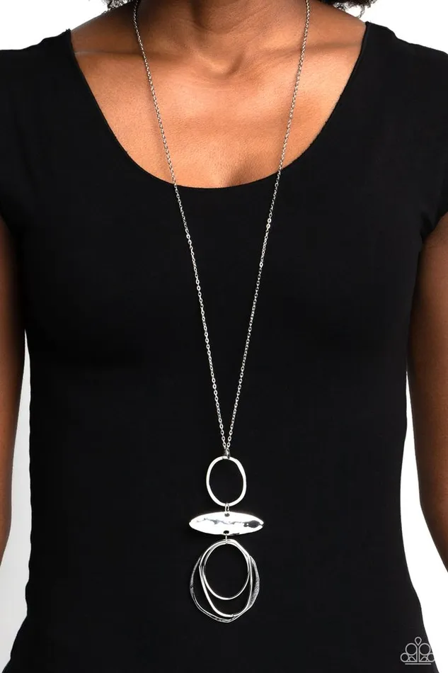 Necklaces Paparazzi Jewelry Paparazzi Necklace Oblong Obligato Silver