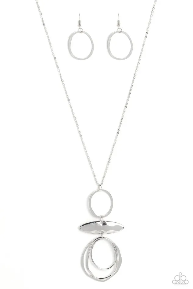 Necklaces Paparazzi Jewelry Paparazzi Necklace Oblong Obligato Silver