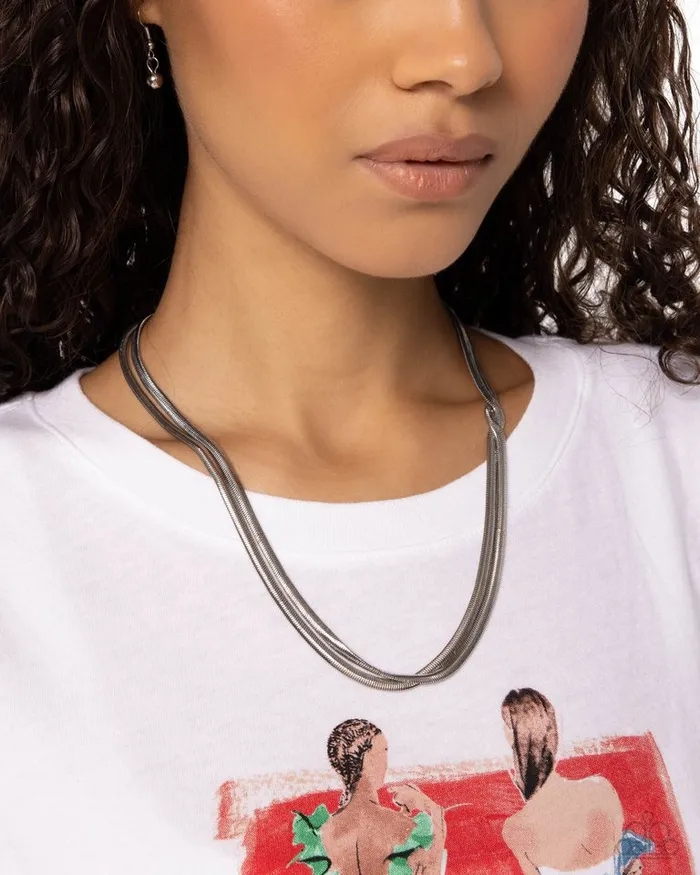 Necklaces Paparazzi Jewelry Paparazzi Necklace Tasteful Time Silver