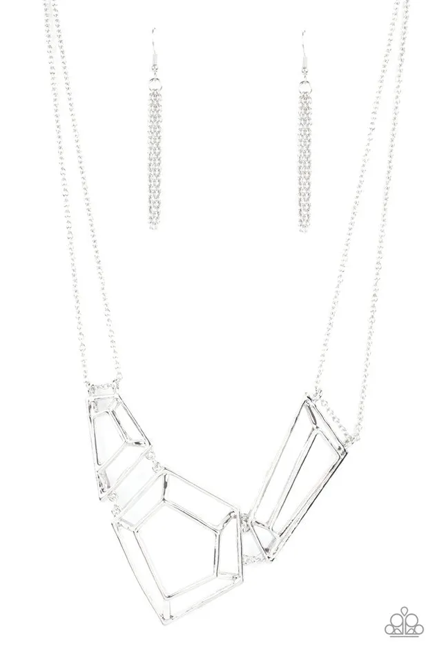 Necklaces Paparazzi Necklace 3D Drama Silver Paparazzi Jewelry Necklaces Paparazzi Necklace 3D Drama Silver Paparazzi Jewelry
