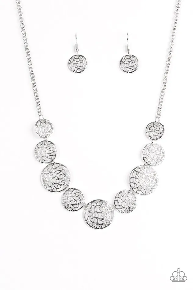 Necklaces Paparazzi Necklace All The Time In The WHIRL Silver Paparazzi Jewelry Necklaces Paparazzi Necklace All The Time In The WHIRL Silver Paparazzi Jewelry