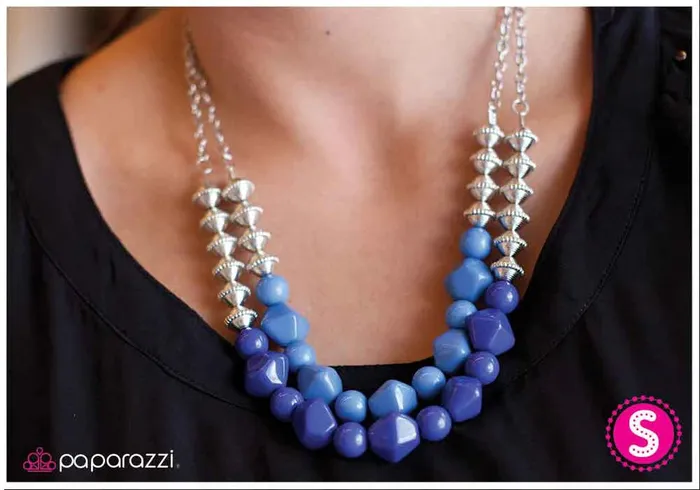 Necklaces Paparazzi Necklace Blue Me Out of the Water Blue Paparazzi Jewelry