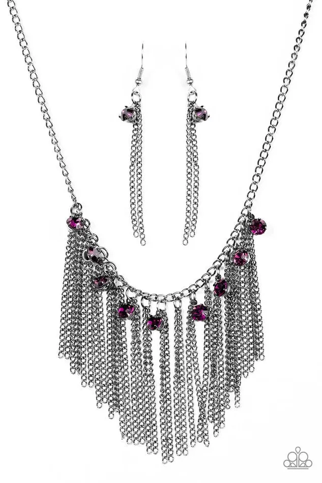 Necklaces Paparazzi Necklace In For The Long RUNWAY Purple Paparazzi Jewelry